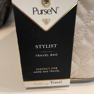 PurseN Stylist Travel Toiletry/Cosmetic Bag - Pearl Quilted